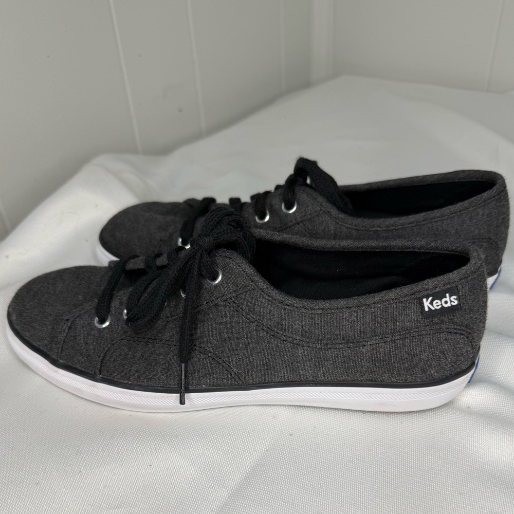 Keds Charcoal Canvas Lace-Up Sneakers